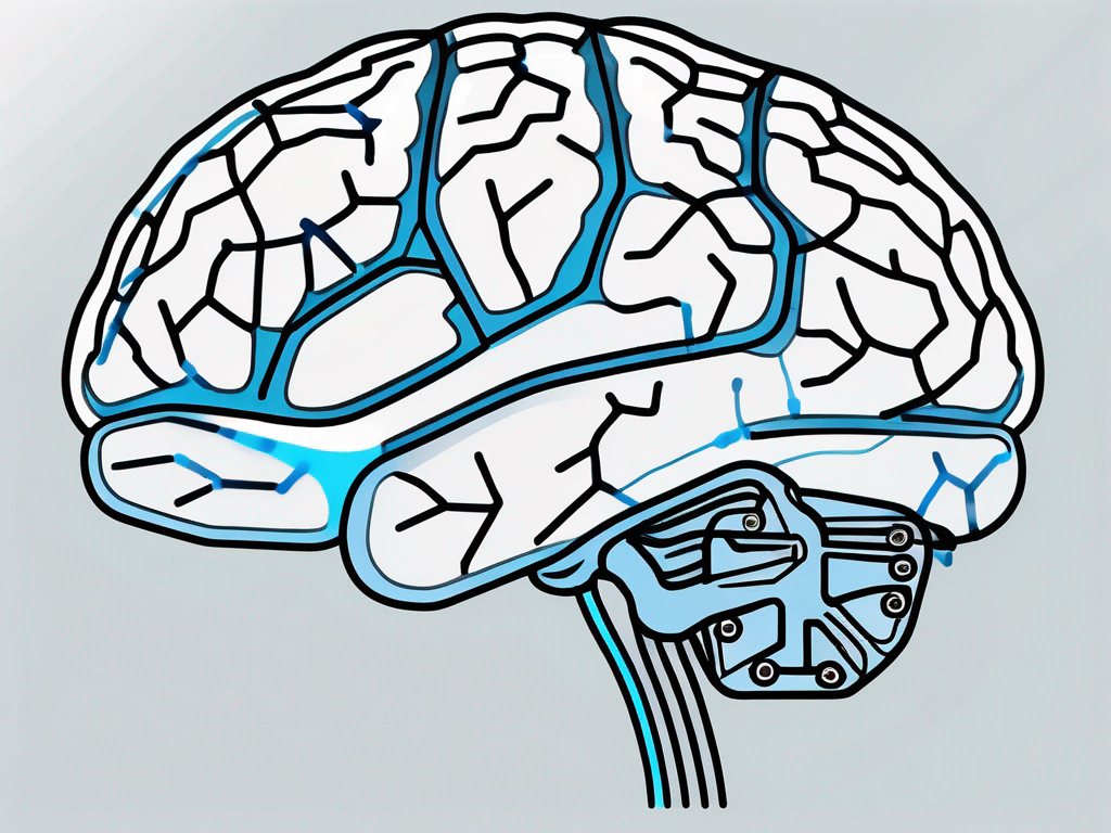 A human brain with highlighted areas