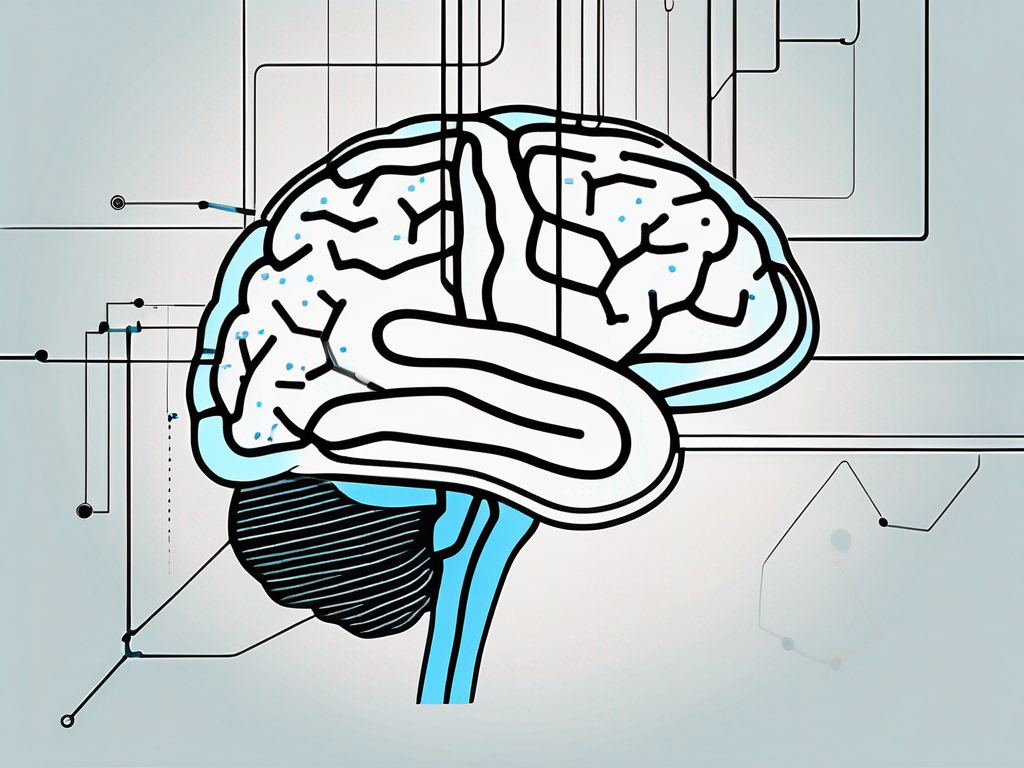 A human brain with highlighted areas