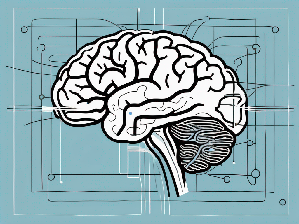 A human brain with a magnetic field around it