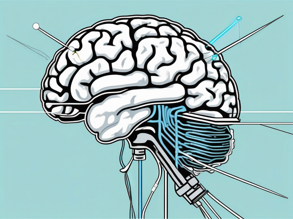 The brain highlighting the subthalamic nucleus