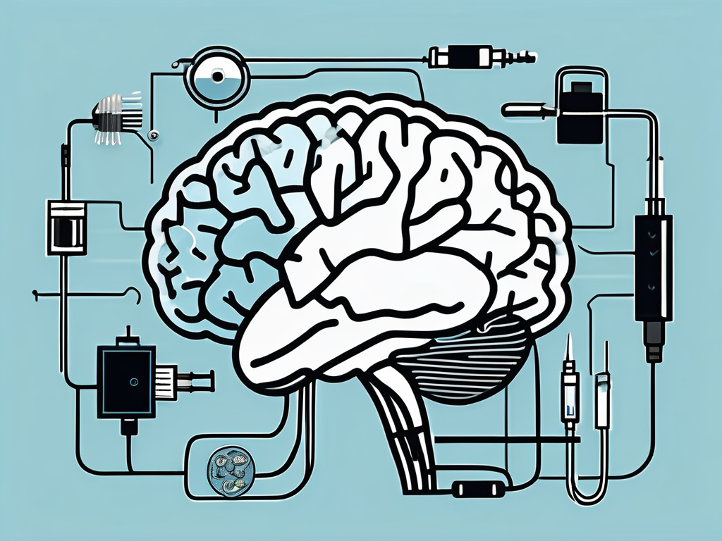 A human brain with electrodes attached