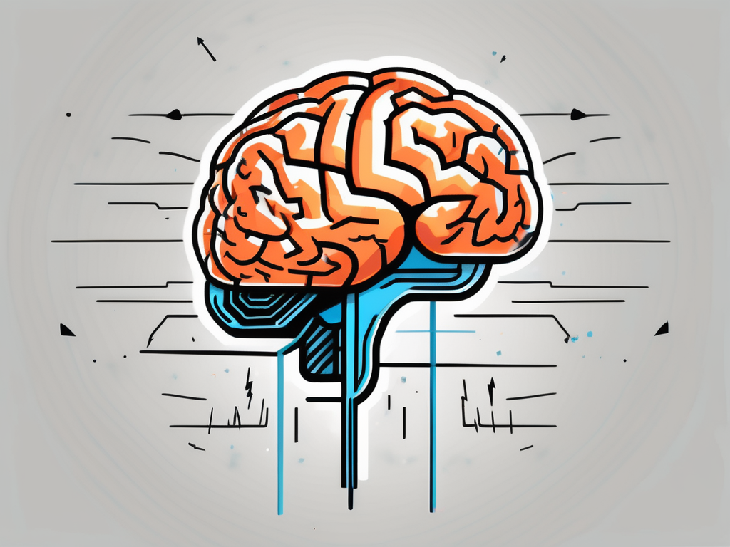 A brain with highlighted areas to signify activation