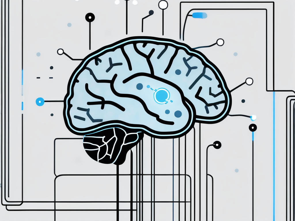 A brain with highlighted areas