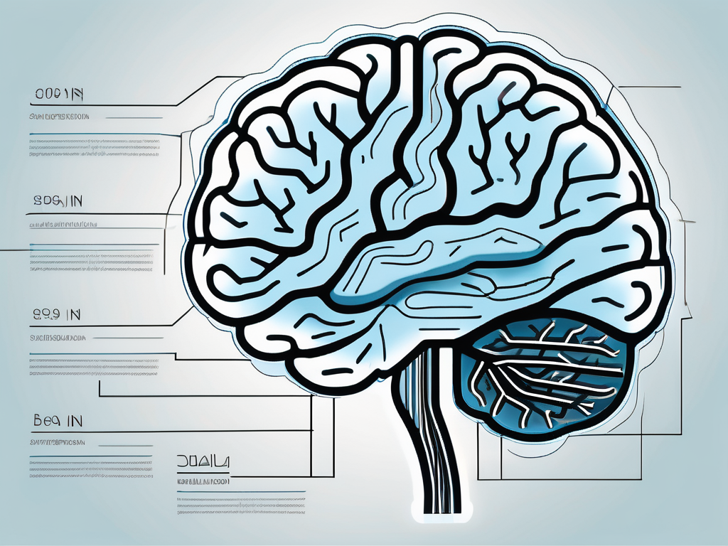 A stylized human brain