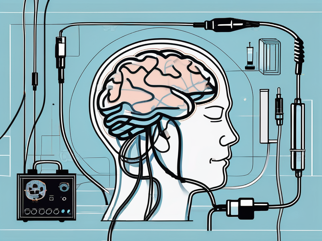 A brain connected to electrical wires