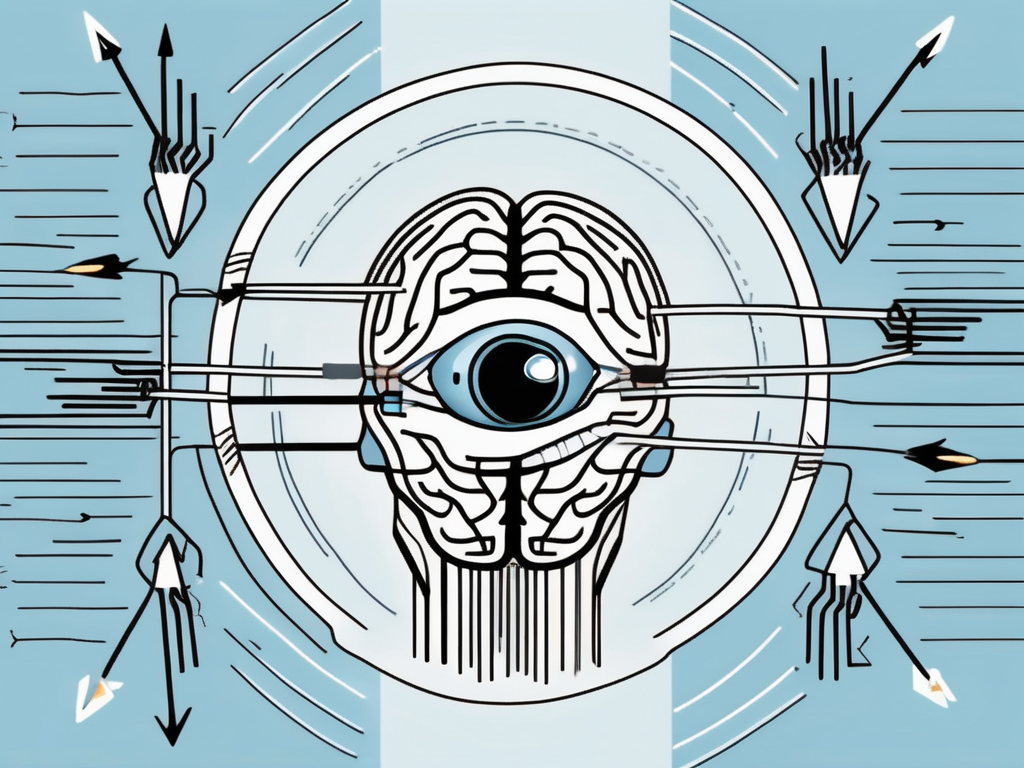 A brain with visible electrical impulses and an eye showing a blink movement