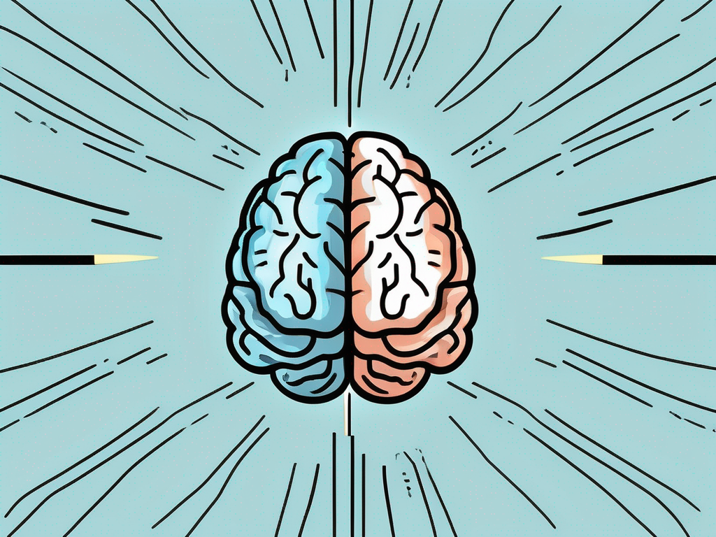 A brain with both sides illuminated