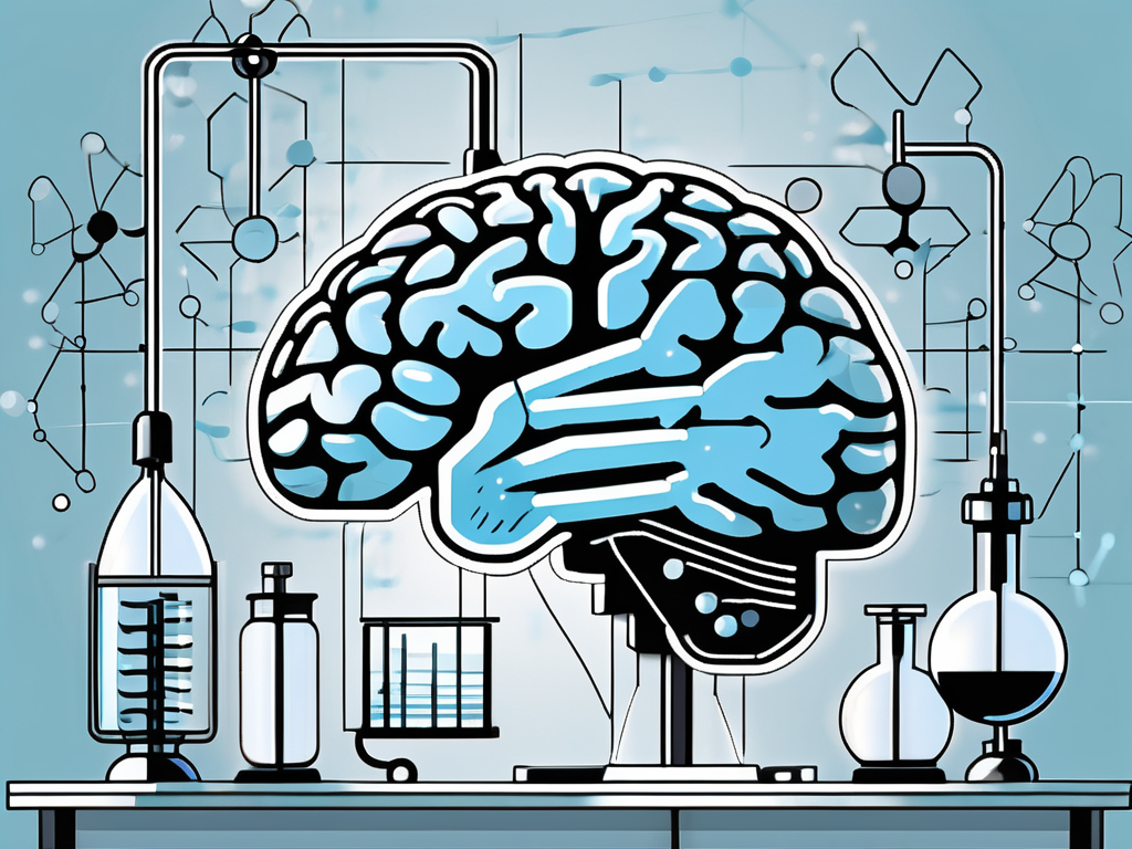 A brain with various points being gently illuminated