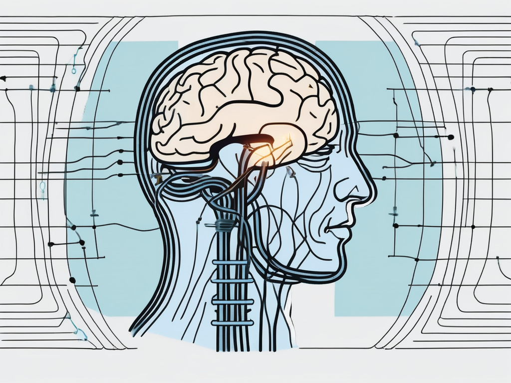 A brain with highlighted areas being stimulated by small