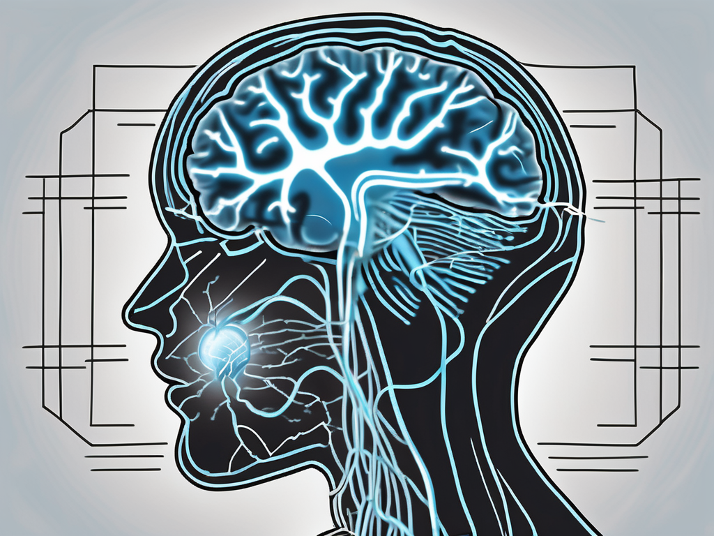 A brain with a focus on the subthalamic region