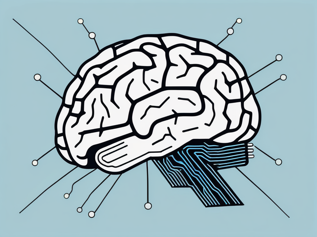 A brain with small electrical impulses highlighting the deep areas