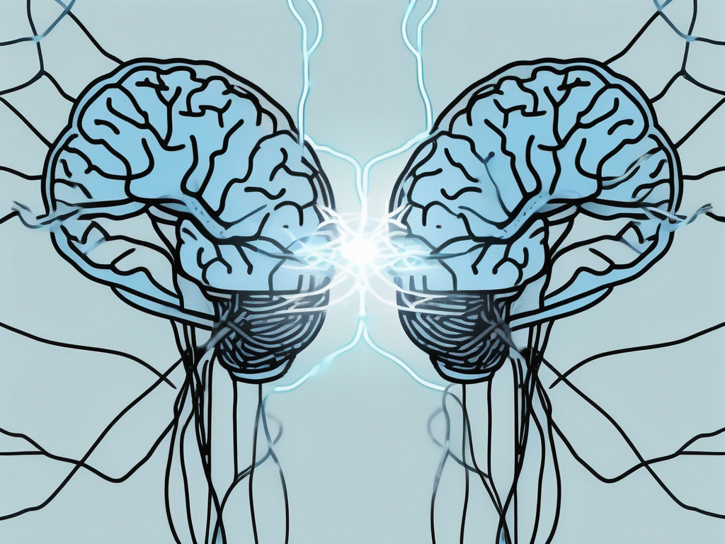 A brain with highlighted neural tissues