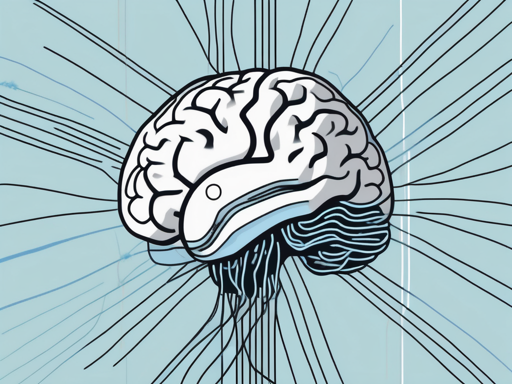 A brain with small electrical impulses highlighting the deep regions