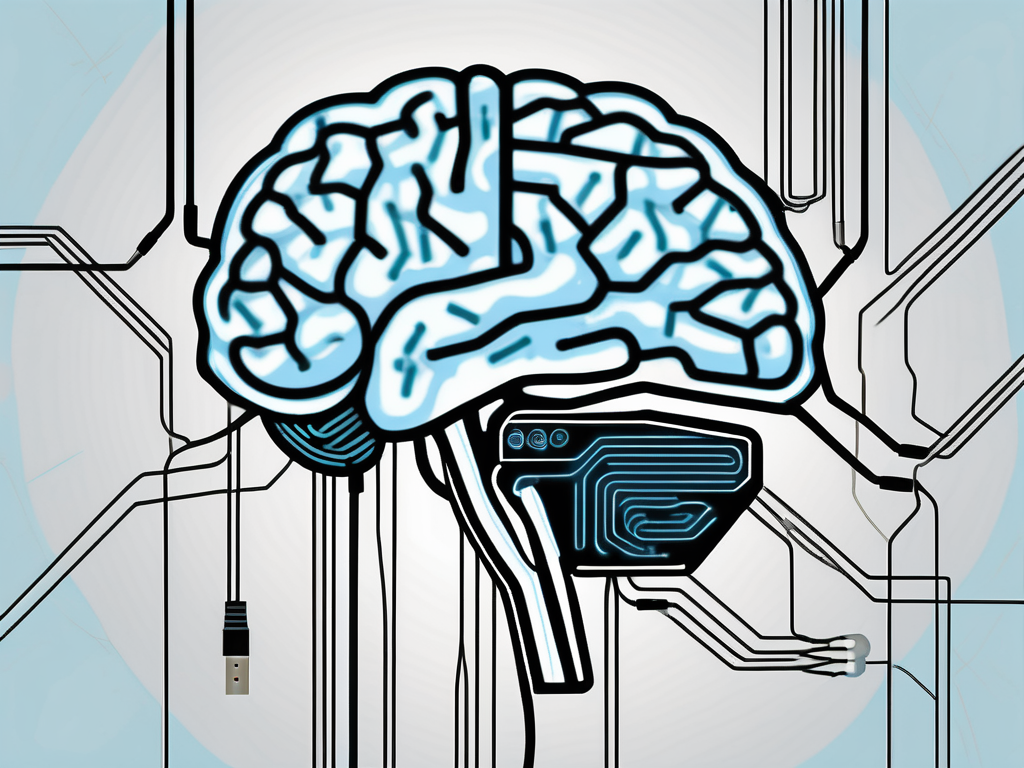 A stylized human brain with electrical impulses highlighting the deep brain regions